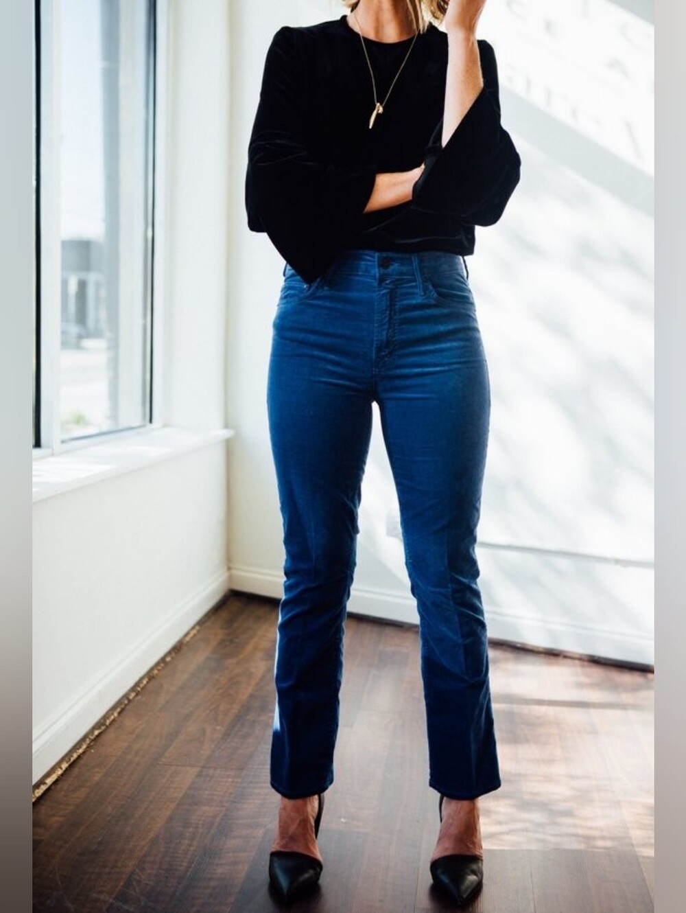 MOTHER Denim Velvet Corduroy " The insider" true blue NWT